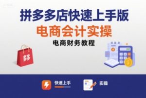拼多多店快速上手版电商会计实操-电商财务教程-虚拟资源库