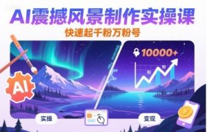 AI震撼风景制作实操课,快速起千粉万粉号-虚拟资源库