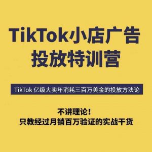 TikTok小店广告投放特训营,6天破局计划专治各种“投不动”,教你经过月销百万验证的实战干货-虚拟资源库