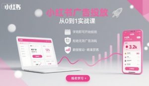 小红书广告投放从0到1的实战课,学完即可开始投放,拒绝无效广告消耗-虚拟资源库