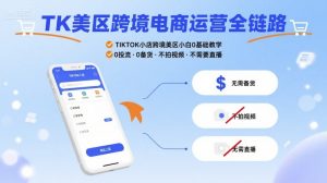 TK美区跨境电商运营全链路,TIKTOK小店跨境美区小白0基础教学,0投流0备货不拍视频不需要直播-虚拟资源库