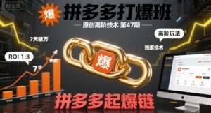 拼多多打爆班原创高阶技术第47期,拼多多起爆链-虚拟资源库