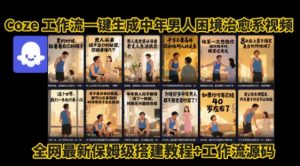 coze工作流一键生成”中年男人困境扎心高涨粉高播放量图文视频”保姆级拆解教程,无需剪辑,无需拍摄写文案-虚拟资源库