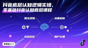 抖音底层认知逻辑实操,零基础抖音认知底层课程-虚拟资源库