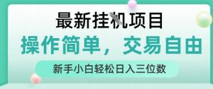 最新挂G项目，操作简单，交易自由，人人可上手，新手小白轻松日入三位数【揭秘】-虚拟资源库