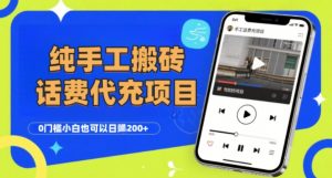 纯“手工搬砖”话费会员代充项目,零门槛小白也可以日入2张+,工作室可以复制扩大-虚拟资源库