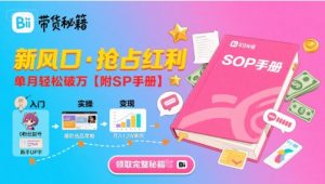 B站哔哩哔哩带货秘籍,新风口,抢占红利,单月轻松破万【附SOP手册】-虚拟资源库
