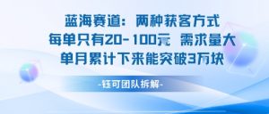 蓝海赛道：需求量大 单月累计下来能突破3W-虚拟资源库