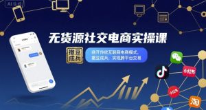 无货源社交电商实操课,绕开传统互联网电商模式,撒豆成兵,实现跨平台交易-虚拟资源库