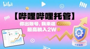 【哔哩哔哩托管】你出账号，我来运营，最高躺入2W【揭秘】-虚拟资源库