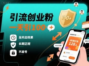 引流创业粉,一天引100+,当天出效果,长期正规,不废号-虚拟资源库