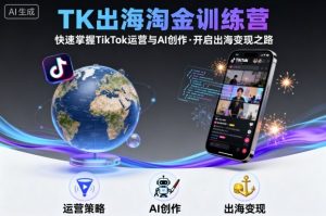 TK出海淘金训练营,助你快速掌握TikTok运营与AI创作,开启出海变现之路-虚拟资源库