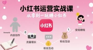 小红书运营实战课,从零到一玩賺小红书-虚拟资源库