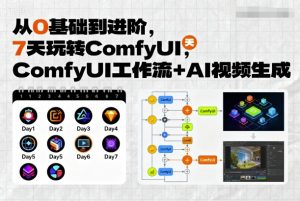 从0基础到进阶,7天玩转ComfyUI,Comfyui工作流+AI视频生成-虚拟资源库