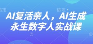 AI“复活”亲人,AI生成永生数字人实战课-虚拟资源库