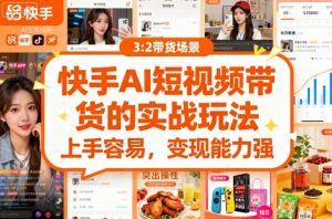 快手ai短视频带货的实战玩法，上手容易，变现能力强-虚拟资源库