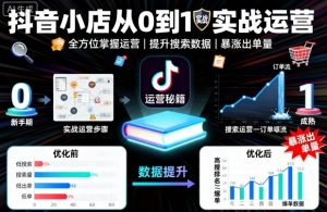 抖音小店从0到1实战运营,帮你全方位掌握小店运营,提升搜索数据与出单量-虚拟资源库