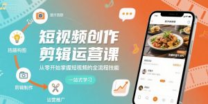 短视频创作剪辑运营课,从零开始掌握短视频的全流程技能-虚拟资源库