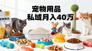月变现40个!宠物用品私域运营的精准掘金之道玩法-虚拟资源库