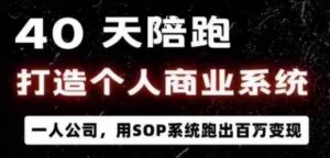 40天陪跑打造个人商业系统,一人公司,用SOP系统跑出百W变现-虚拟资源库
