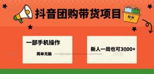 抖音团购带货项目,一部手机简单操作,一周3k+-虚拟资源库