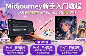 midjourney新手入门教程：人人都是AI艺术家，新手小白也能变身艺术大师-虚拟资源库
