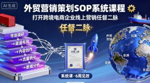 外贸营销策划SOP系统课程,打开跨境电商企业线上营销任督二脉-虚拟资源库
