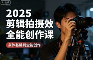 2025剪辑拍摄特效全能创作课，零基础到全能创作-虚拟资源库