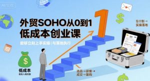 外贸SOHO从0到1低成本创业课,能够立刻上手实操与落地执行-虚拟资源库