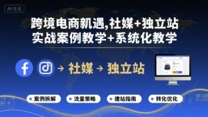 跨境电商新机遇,社媒+独立站,实战案例教学+系统化教学-虚拟资源库