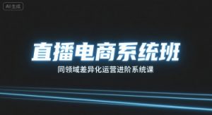 直播电商系统班,同领域差异化运营进阶系统课-虚拟资源库