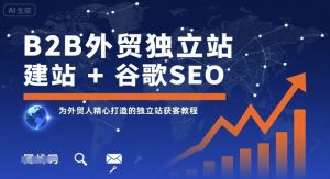 B2B外贸独立站建站+谷歌SEO,为外贸人精心打造的独立站获客教程-虚拟资源库