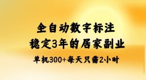 全自动数字标注,稳定3年的蓝海项目,居家也能矩阵开干的副业,单机日入3张+【揭秘】-虚拟资源库