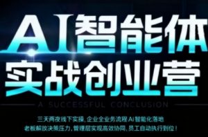 AI智能体实体战创业营(深圳9月23-25日),多维度助力老板、管理层、员工提升效能-虚拟资源库