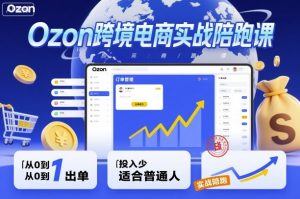 Ozon跨境电商实战陪跑课，教你从0到1出单，投入少适合普通人-虚拟资源库