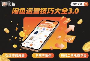 闲鱼运营技巧大全3.0,引爆店铺流量,手把手教你玩转二手电商平台-虚拟资源库