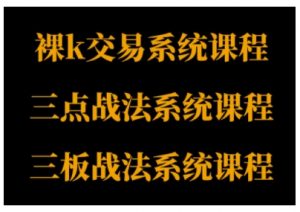 裸K体系、三点体系、三板体系三套系统课程，从基础到进阶，助力交易者构建系统化交易思路-虚拟资源库