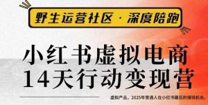 小红书虚拟电商14天变现训练营3.0，​虚拟产品，2025年普通人在小红书最后的搞钱机会-虚拟资源库