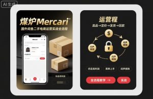 煤炉Mercari国外闲鱼二手电商运营实战全流程,仿品高利润,简单上手,闷声搞钱-虚拟资源库