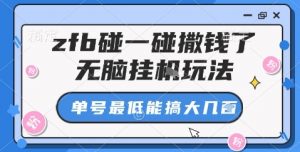 zfb碰一碰撒钱了,无脑挂机玩法,单号最低能搞大几张【揭秘】-虚拟资源库