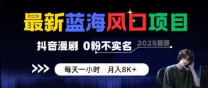 最新蓝海风口项目，抖音漫剧，0粉不实名每天一小时，月入8K+【揭秘】-虚拟资源库