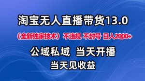 淘宝无人直播13.0,公域私域技术,不封号,不违规布局下半年旺季赛道,日入1K+(独家技术)【揭秘】-虚拟资源库
