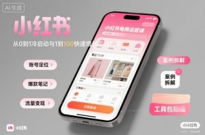 小红书电商运营课：从0到1冷启动与1到100快速增长实战教学-虚拟资源库