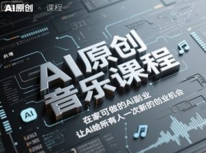 AI原创音乐课程，在家可做的Ai副业，让Ai给所有人一次新的创业机会-虚拟资源库