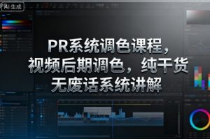 PR系统调色课程,视频后期调色,纯干货无废话系统讲解-虚拟资源库