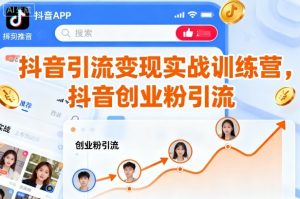 抖音引流变现实战训练营,抖音创业粉引流-虚拟资源库