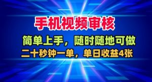 手机视频审核,随时随地可做,二十秒钟一单,单日收益4张+【揭秘】-虚拟资源库