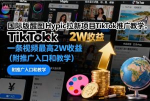 国际版醒图Hypic拉新项目TikTok推广教学,一条视频最高2W收益(附推广入口和教学)-虚拟资源库