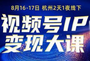 视频号ip变现大课8月16-17日线下课,一次性讲透视频号矩阵、投放、引流、转化的全流程SOP-虚拟资源库