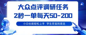 大众点评调研,电脑任务,2秒一单每天50-2张,学生党宝妈首选【揭秘】-虚拟资源库